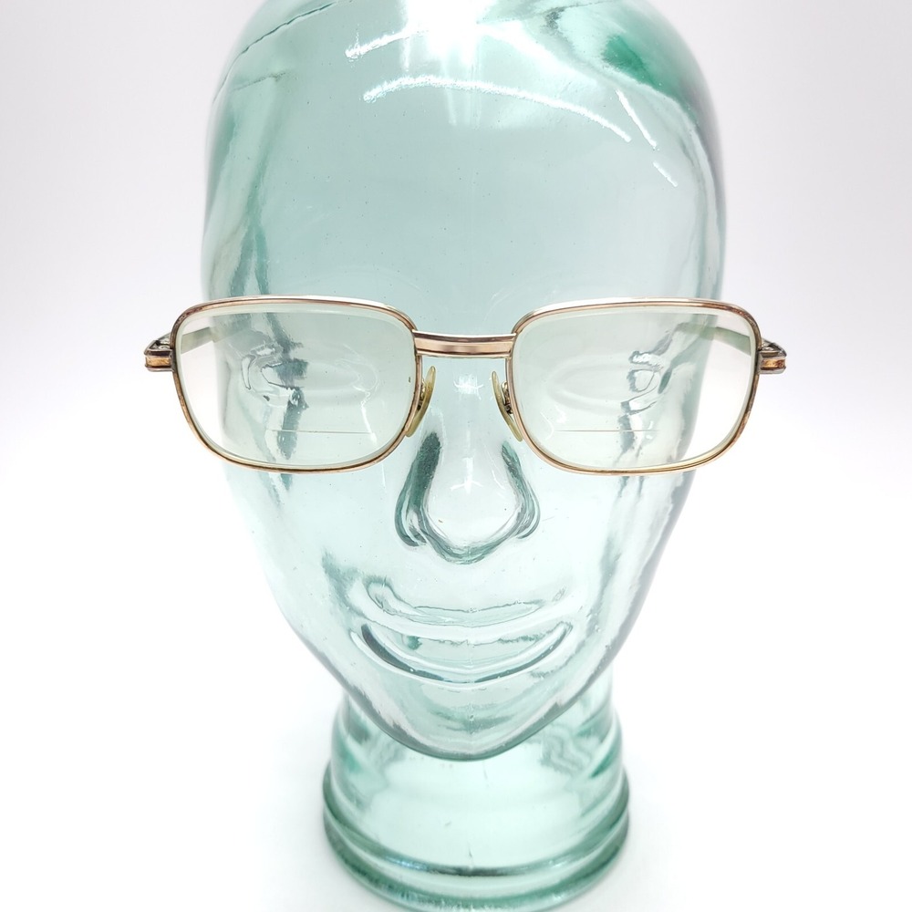 Universal 1/20 12k GF Gold Square Vintage Full Rim Eyeglasses FRAMES 52-20-130